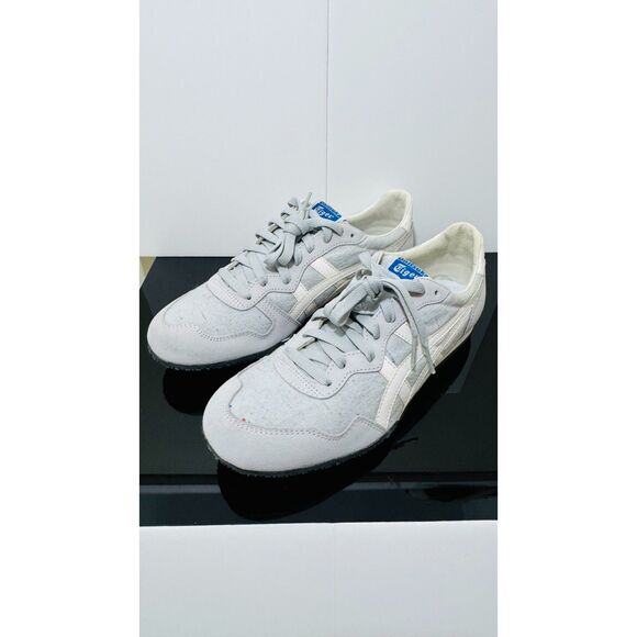 Rare Onitsuka Tiger Serrano Linen 23.5 Sneaker. 8.5M 10W. Grey/Lilac Opal/White - Picture 9 of 13